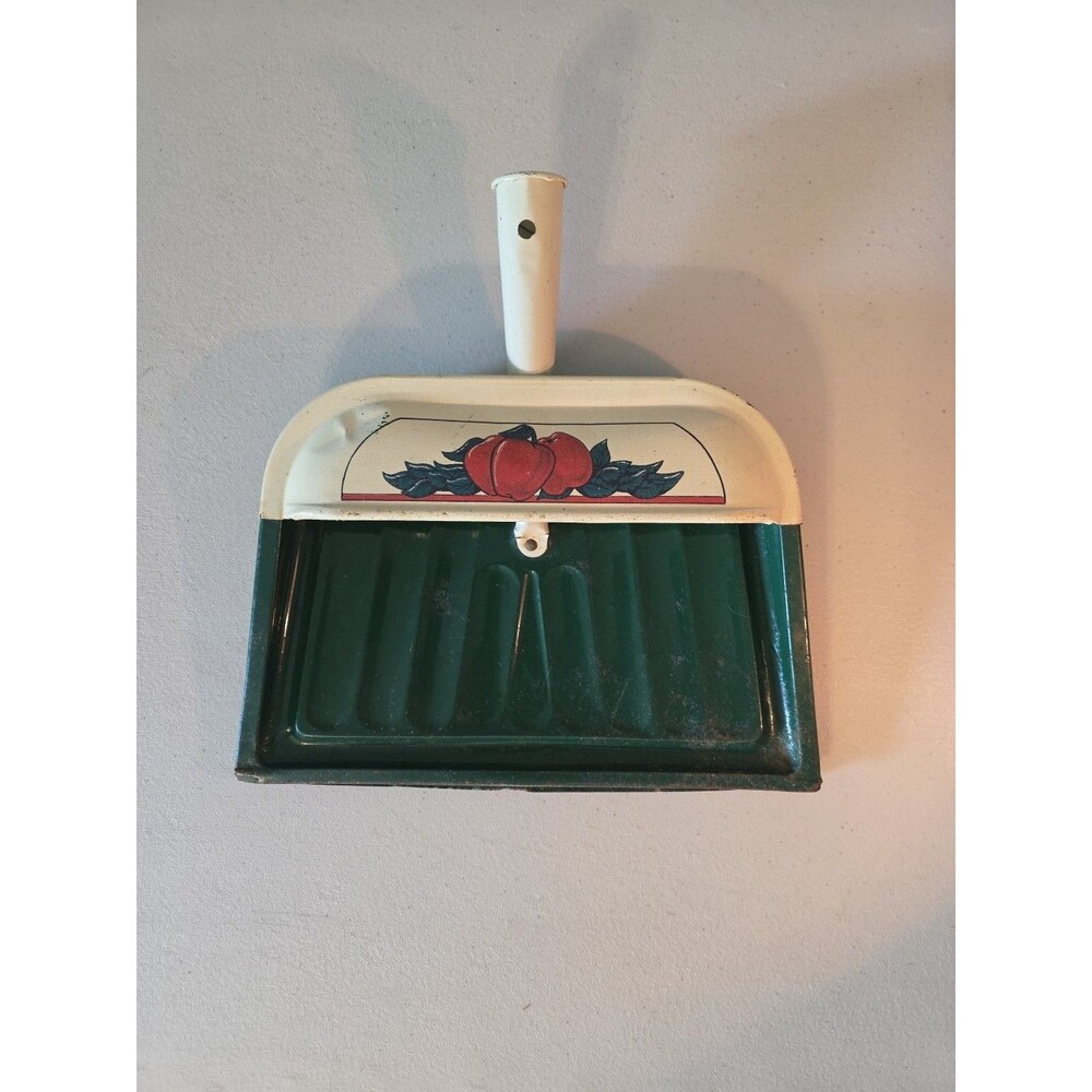 Ballonoff Metal Dustpan With Handle Floral & Gardens Green Cream Red